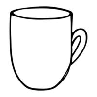 söt kopp te eller kaffe illustration. enkel mugg clipart. mysig hem doodle vektor