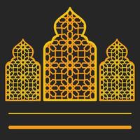 editierbare gemusterte silhouette der moscheevektorillustration mit goldenem stil für islamische religiöse momente wie ramadan oder eid und arabisches nahöstliches kulturkonzept vektor