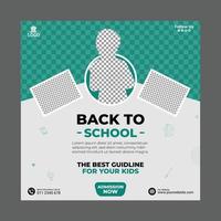 schulbildungszulassung social media post und back to school web banner template design vektor