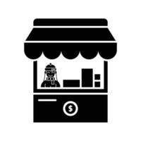 schwarzes Kiosk-Symbol, das für Ihr Finanzgeschäft geeignet ist vektor