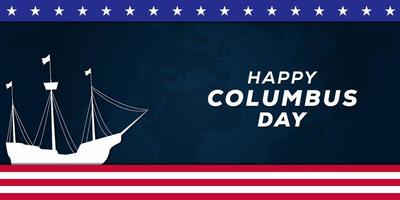 papierkunst happy columbus day banner illustration vektor