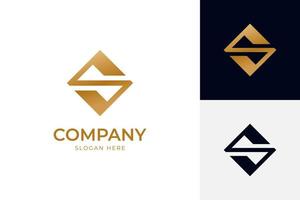 elegante und luxuriöse initialen buchstabe s geometrische logo firmenidentität vektor