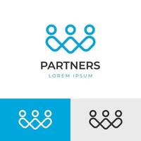 Teamarbeit Geschäft abstrakte Menschen bunte Logo Icon Design, Familie Teamwork Coworking Emblem Zeichen Symbol vektor