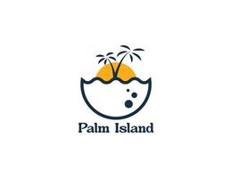 Palmeninsel-Logo-Illustration vektor