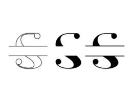Buchstabe s Split-Logo-Design für Namensvorlage vektor