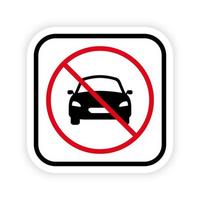 bil köra förbjuden svart siluett ikon. fordon bil auto förbud piktogram. ingen biltransport förbjuden vägskylt. fordon bil röd stopp cirkel symbol. isolerade vektor illustration.
