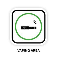 Vape-Zonen-Ortssymbol. Rauch elektronische Zigarette Zone Silhouette Symbol. Rauchen von E-Zigaretten erlaubt Bereich Piktogramm. Dampfen elektrische Zigarette Saferaum möglich. isolierte Vektorillustration. vektor