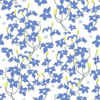 nahtlose Blumenmuster-Vektorillustration lokalisiert auf weißem Hintergrund vektor
