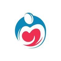 Logo-Design-Konzept für Wohltätigkeitsgruppen. Logo-Design für Menschenpflege. vektor