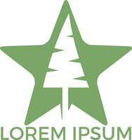 Sternbaum-Logo-Design. Bio-Baum Fichte Zeichen. vektor