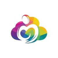 Cloud-Care-Logo-Design. Logo-Design-Konzept für Wohltätigkeitsgruppen. vektor