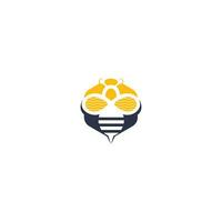 Bienenlogodesign, Bienenlogo, Konzept für Honigverpackungsdesign. Biene Logo Vorlage Vektor Icon Illustration Design.
