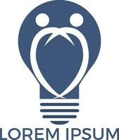 Menschen im Glühbirnen-Vektordesign. Firmenkundengeschäft und industrielles kreatives Logo-Symbol. Brainstorming- und Teamwork-Konzept. vektor