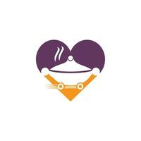 Food-Love-Lieferungs-Logo-Design. Zeichen für schnellen Lieferservice. vektor