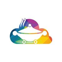 Logo-Design für die Lieferung von Cloud-Lebensmitteln. Zeichen für schnellen Lieferservice. Online-Lieferservice für Lebensmittel. vektor