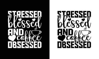 Kaffee-Zitat-T-Shirt-Design, Typografie vektor