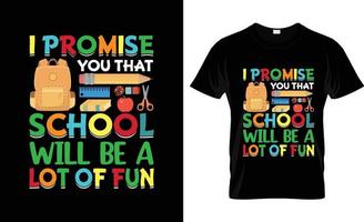 erster Schultag T-Shirt-Design, erster Schultag T-Shirt-Slogan und Bekleidungsdesign, erster Schultag Typografie, erster Schultag Vektor, erster Schultag Illustration vektor