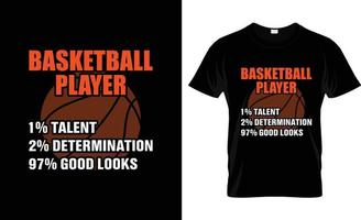 Basketballspieler-Basketball-T-Shirt-Design, Basketball-T-Shirt-Slogan und Bekleidungsdesign, Basketball-Typografie, Basketball-Vektor, Basketball-Illustration vektor