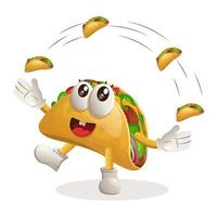 söt taco maskot freestyle med tacos vektor