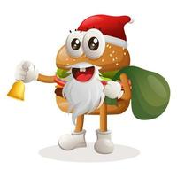 süßer burger weihnachtsmann weihnachten vektor