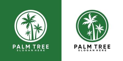 Palmen-Logo-Design mit kreativem Konzept vektor