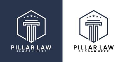 Säulengesetz-Logo-Design mit kreativem Konzept vektor