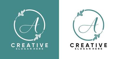 senare en och dekoration logotyp design med kreativ begrepp vektor