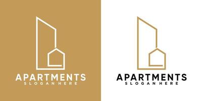 lägenheter logotyp design med stil och kreativ begrepp vektor