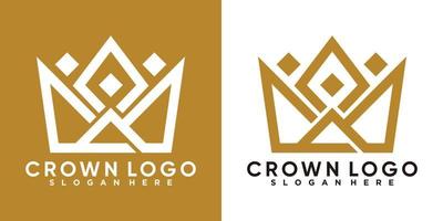 krona logotyp design med stil och kreativ begrepp vektor
