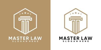 Master Law mit Star-Logo-Design mit Stil und kreativem Konzept vektor