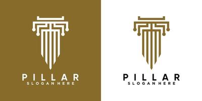 Pillar-Logo-Design mit Stil und kreativem Konzept vektor