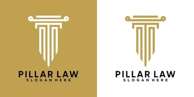 Printpillar Law Logo-Design mit Stil und kreativem Konzept vektor