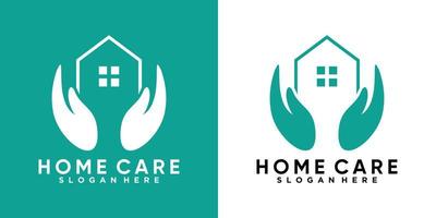 Logo-Design für die häusliche Pflege mit kreativem Konzept vektor