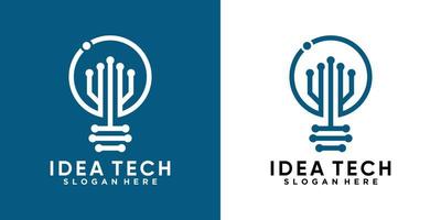 Ideen-Tech-Logo-Design mit kreativem Konzept vektor