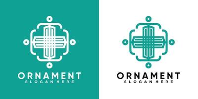 Ornament-Logo-Design mit kreativem Konzept vektor