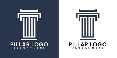 pelare logotyp design med kreativ begrepp vektor