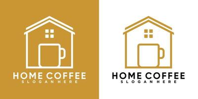 Hem kaffe logotyp design med stil och kreativ begrepp vektor