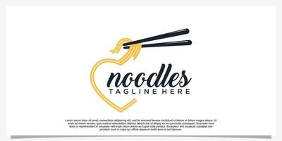 Ramen nudel logotyp design illustration för restaurang ikon med kreativ element premie vektor del 8