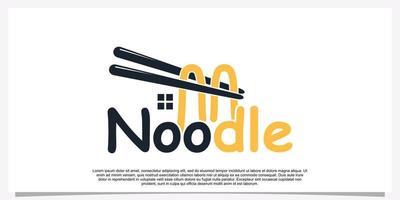 Ramen-Nudel-Logo-Design-Illustration für Restaurant-Symbol mit kreativem Element Premium-Vektor-Teil 1 vektor