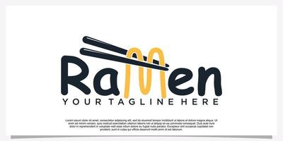 Ramen-Logo-Design-Illustration mit kreativem Element-Premium-Vektor vektor