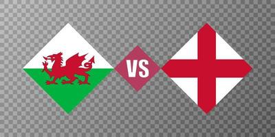 wales gegen england-flaggenkonzept. Vektor-Illustration. vektor