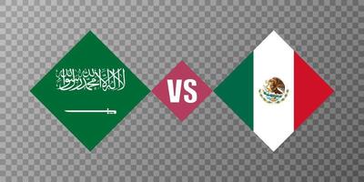 saudi-arabien vs mexiko flaggenkonzept. Vektor-Illustration. vektor