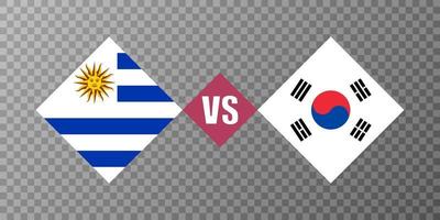 uruguay vs südkorea flaggenkonzept. Vektor-Illustration. vektor