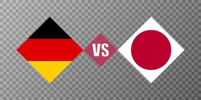 deutschland vs japan flaggenkonzept. Vektor-Illustration. vektor