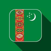 Turkmenistan-Flagge, offizielle Farben. Vektor-Illustration. vektor