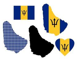 Karte von Barbados in verschiedenen Farben und Symbolen auf weißem Hintergrund vektor