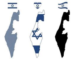 Karte und Flagge Israels Symbol auf weißem Hintergrund vektor