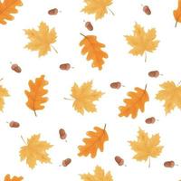Ahornblätter im Herbst auf weißem Hintergrund. vektor