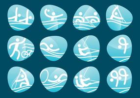 Wassersport Olympische Piktogramme vektor