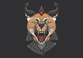 Caracal Cat Punk Kopf